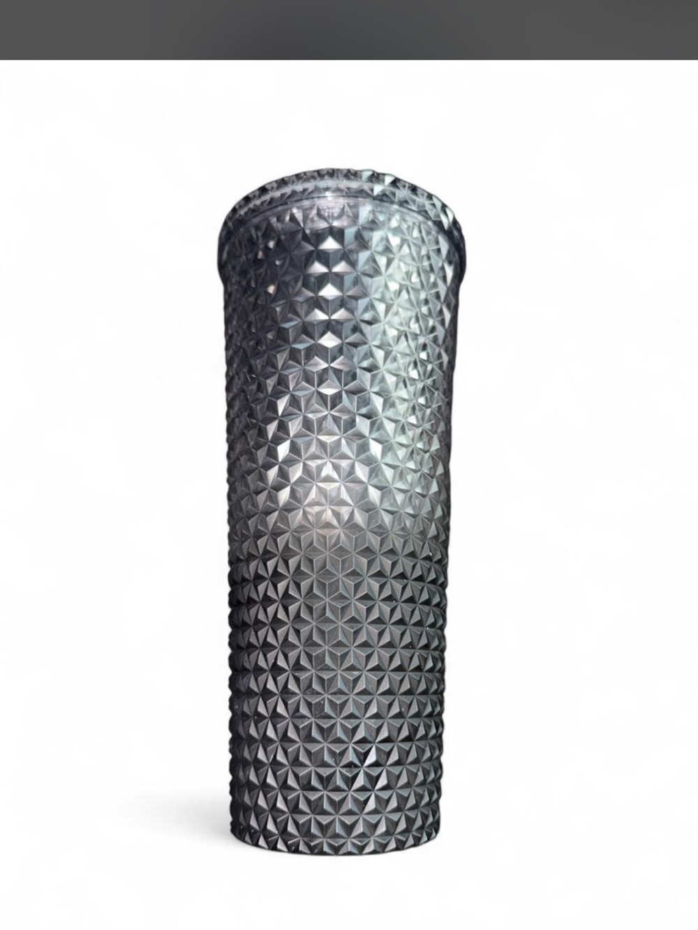 Textured Metallic Black Travel Tumbler